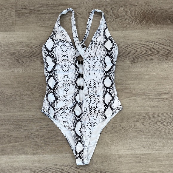 Snakeskin Print One-Piece Swimsuit - Picture 1 of 2